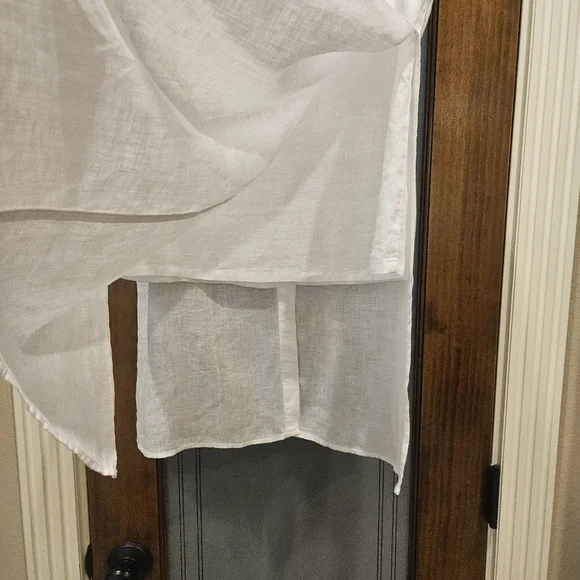 THIS IS IT! CHICO'S White Linen Unique Tunic With Under Shirt/Slit Sides-Size 1 - Picture 8 of 10